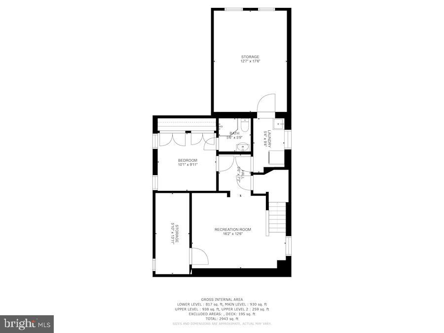 2908 Rittenhouse Street Northwest Washington, DC 20015 - Photo 41 of 41 Lower Level, room marked BR does not meet code
