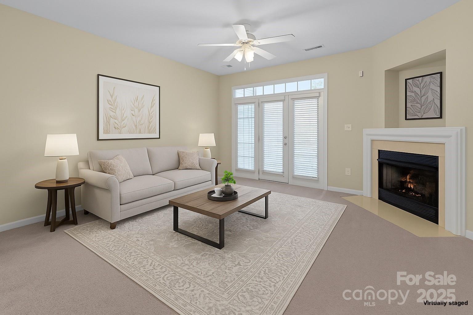 8809 Starnes Randall Road Charlotte, NC 28215 - Photo 11 of 28 a living room with furniture and a fireplace