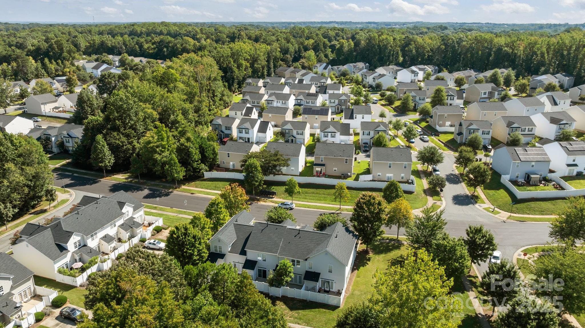 8809 Starnes Randall Road Charlotte, NC 28215 - Photo 27 of 28 an aerial view of residential houses with outdoor space and lake view