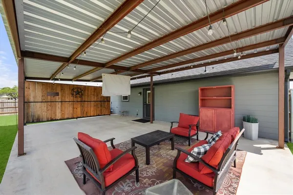 a living room with furniture