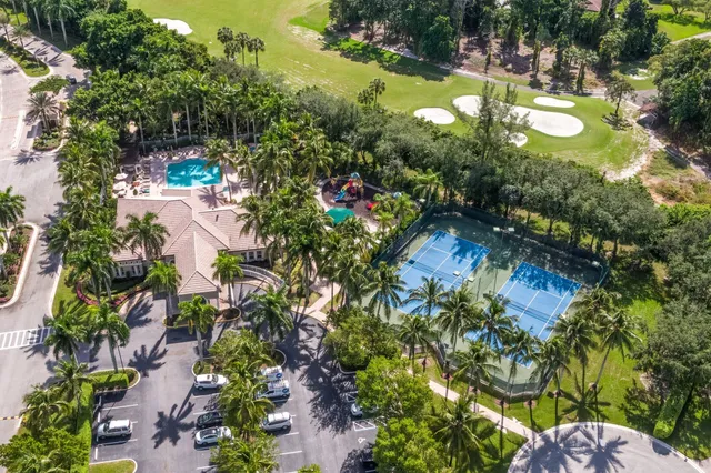 a view of a park with slides