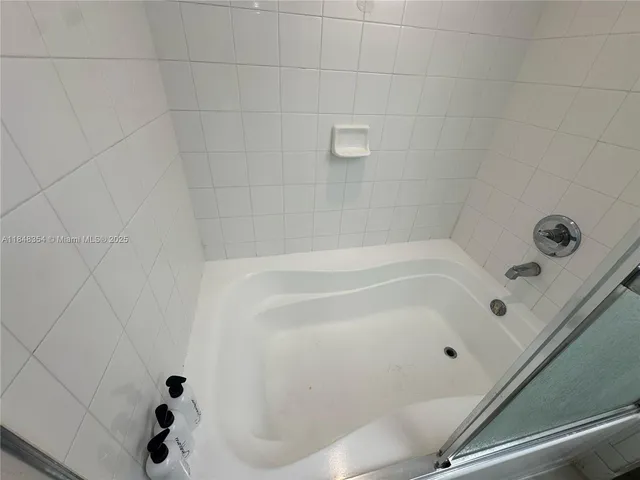 a bathroom with a tub