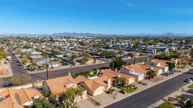an aerial view of a house