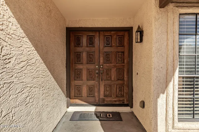 a view of a entryway door of the house