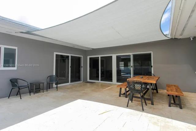 a outdoor space with furniture