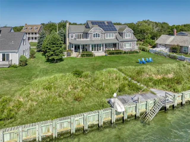 a aerial view of a house with a garden