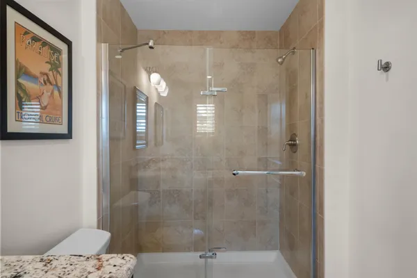 a bathroom with a shower