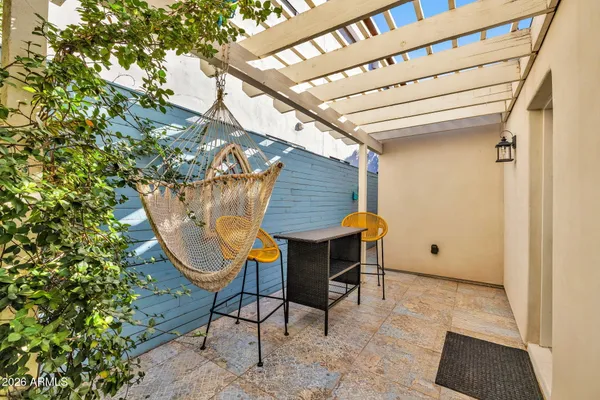 a view of backyard with outdoor space