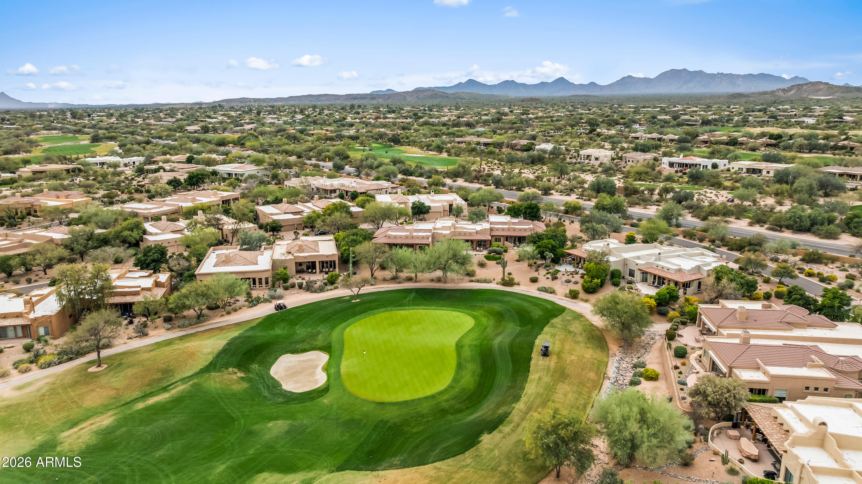 18908 East Quartz Way Rio Verde, AZ 85263 - Photo 39 of 40 an aerial view of residential houses with outdoor space and swimming pool