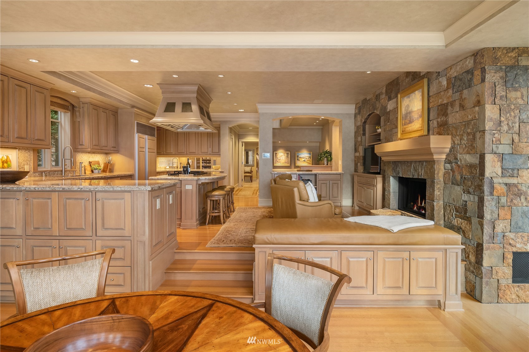 611 Evergreen Point Road Medina, WA 98039 - Photo 14 of 40 a kitchen with stainless steel appliances granite countertop a sink and cabinets