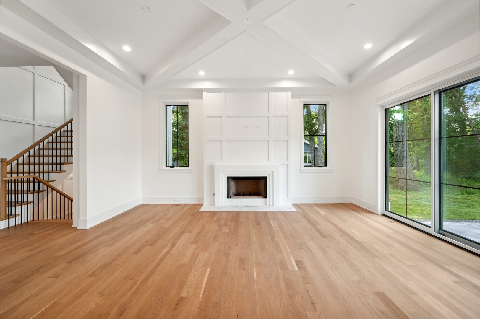 757 Kipling Place Deerfield, IL 60015 - Photo 16 of 35 a view of an empty room with wooden floor fireplace and a window