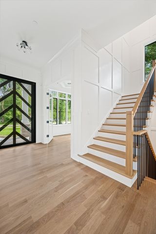 a view of an entryway with staircase