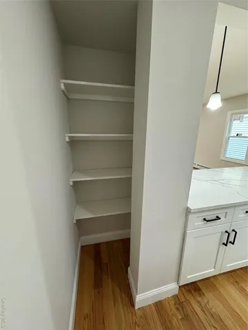 a view of a room with storage