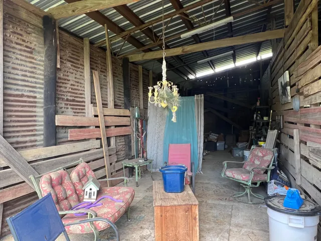 a outdoor space with lots of furniture