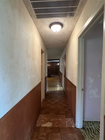 a street view with wooden fence