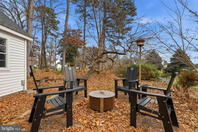 a view of a chairs and table in the patio
