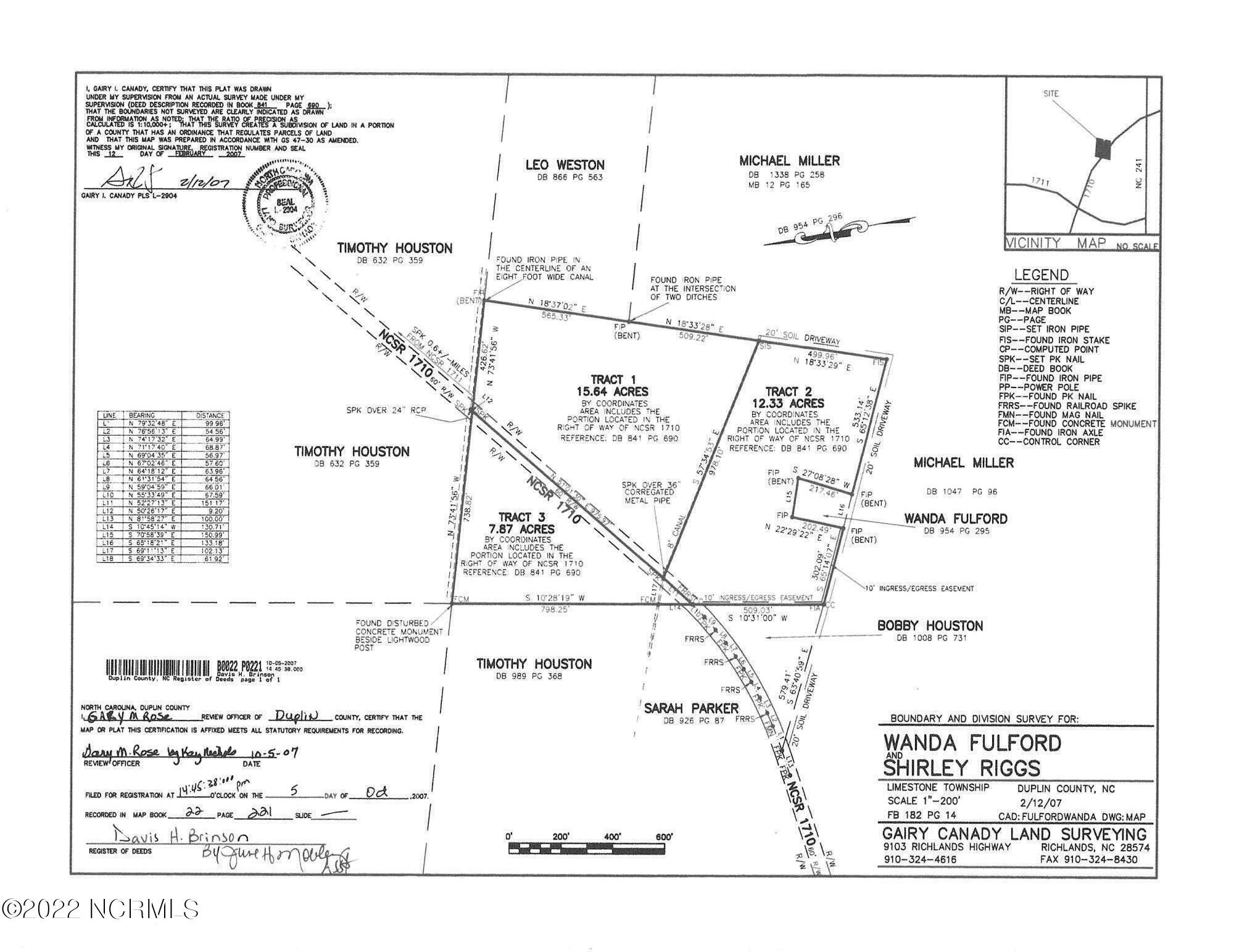 796 Sumner Road Pink Hill, NC 28572 - Photo 3 of 3 survey Tract 2
