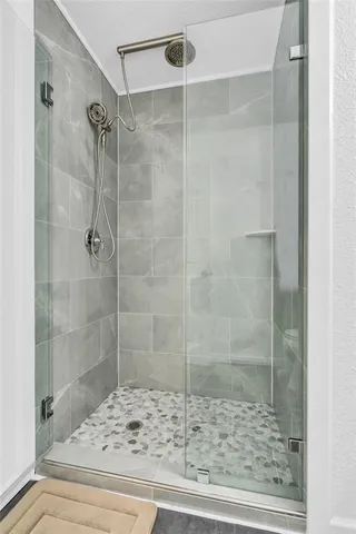 a bathroom with a shower