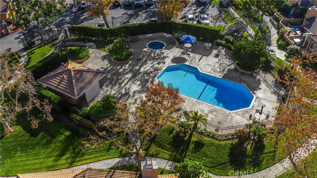7268 Hermosa Avenue Rancho Cucamonga, CA 91701 - Photo 38 of 50 an aerial view of a house swimming pool and outdoor space