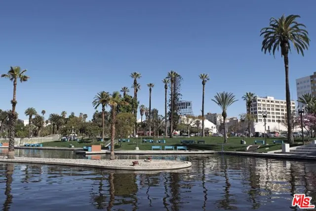 a view of lake with city