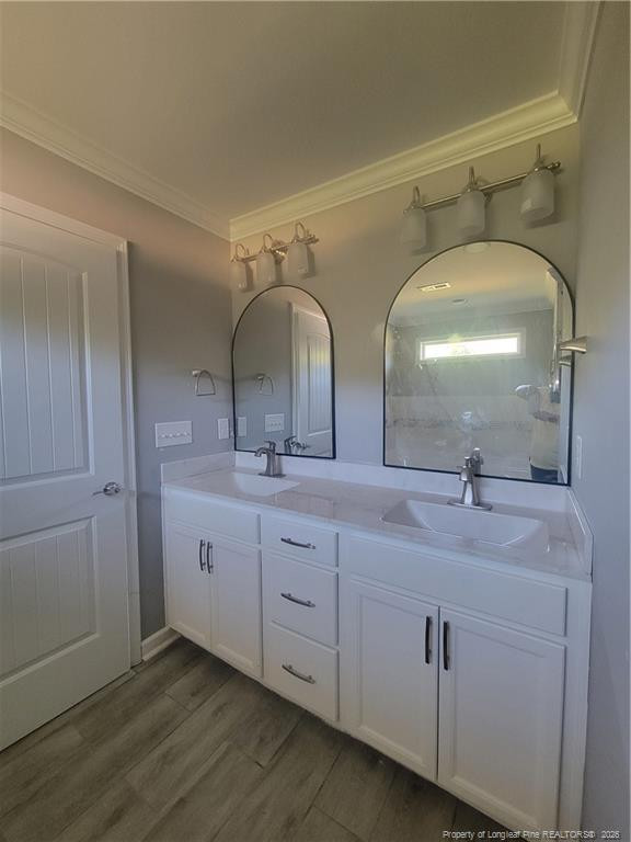 2960 H H Clark Road Fayetteville, NC 28306 - Photo 30 of 33 a bathroom with double vanity sinks and a mirror