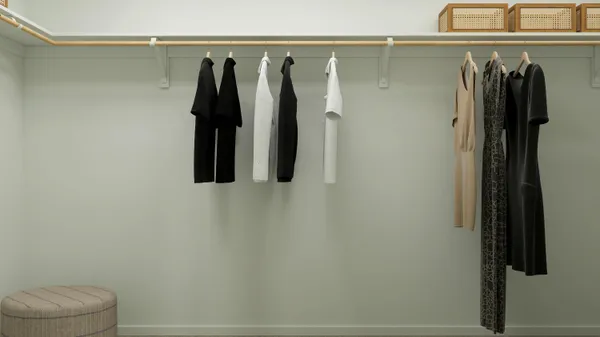 a close view of walk in closet