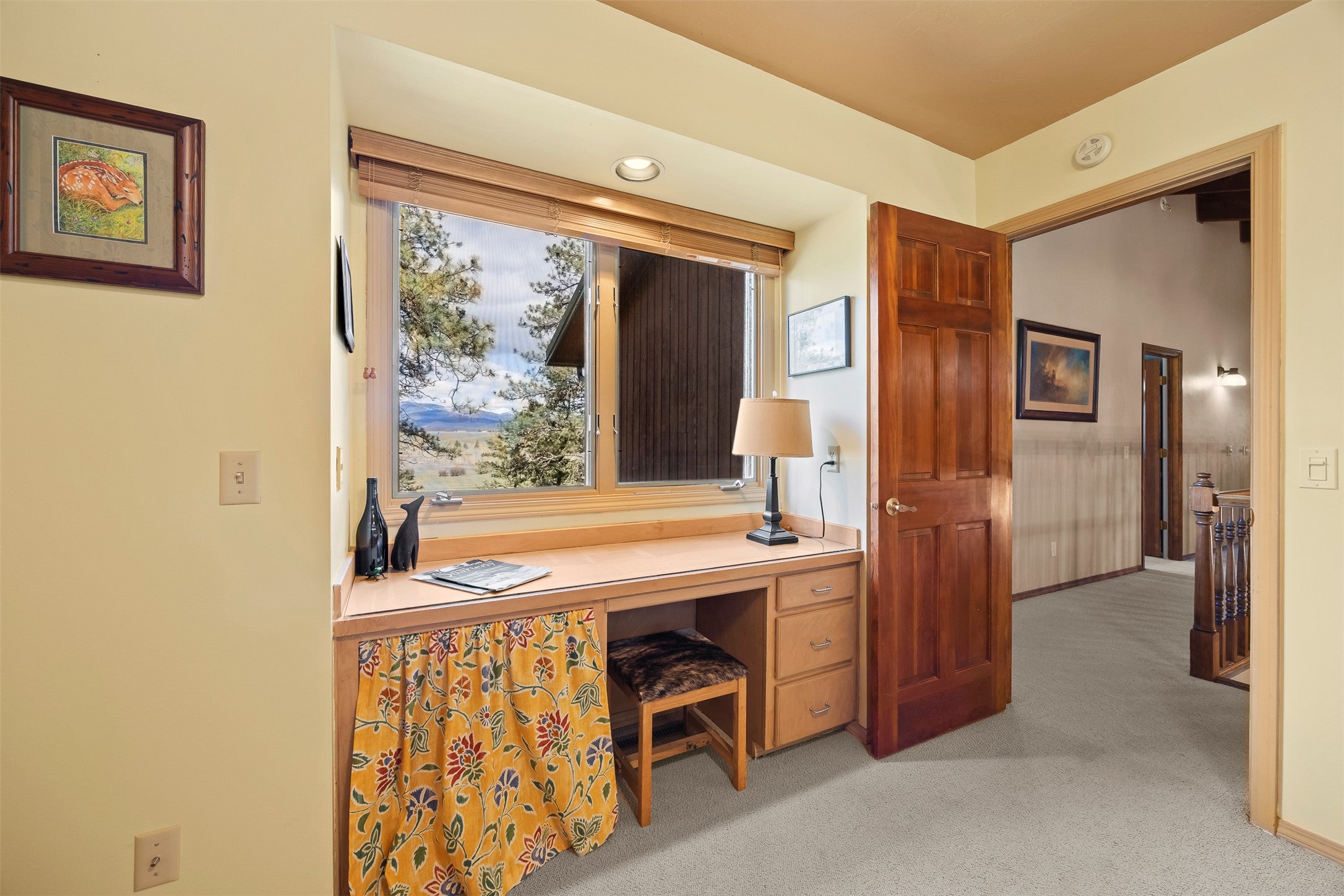 730 Big Flat Road Missoula, MT 59804 - Photo 40 of 59 Home office featuring light colored carpet and recessed lighting