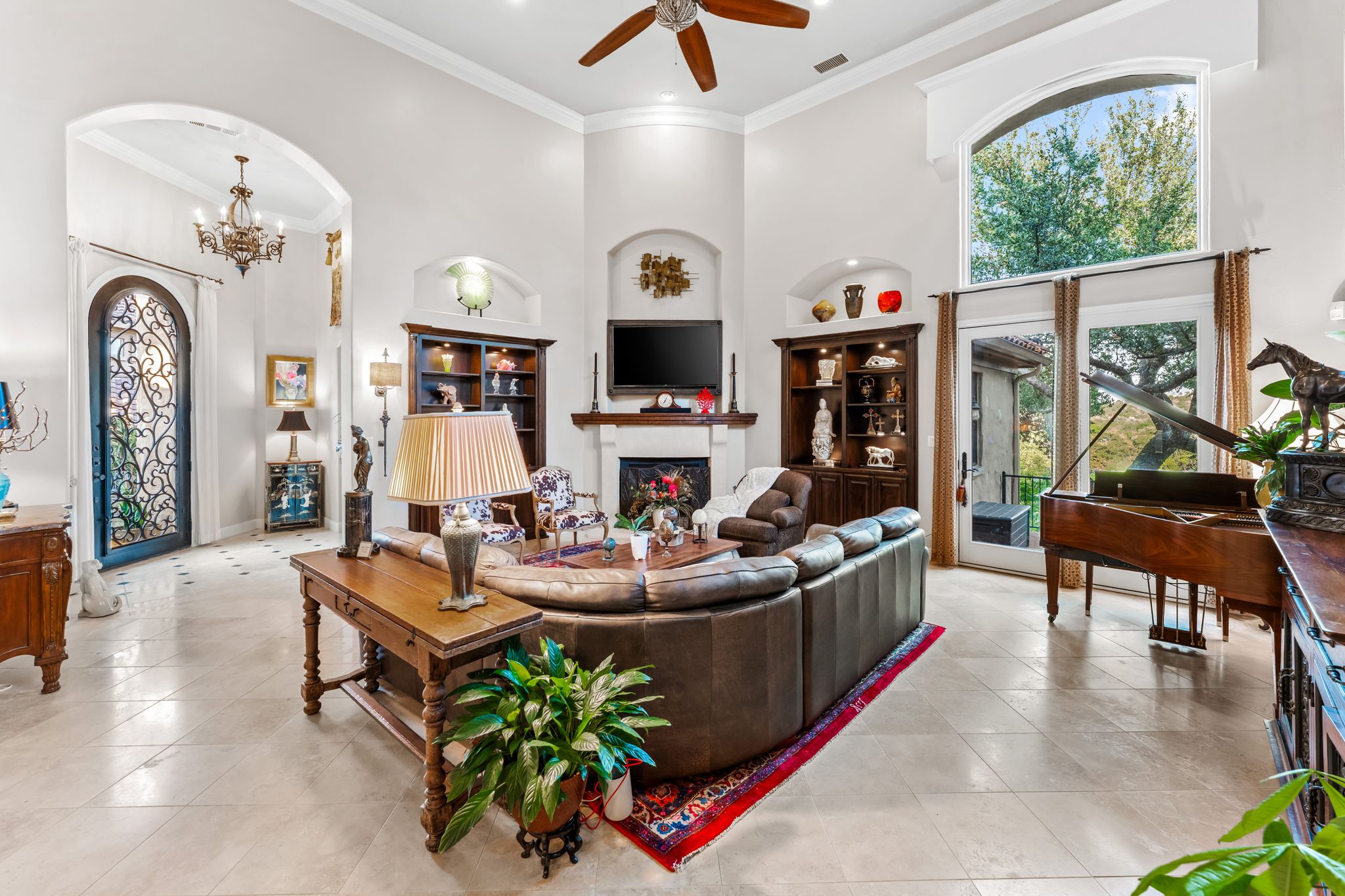 1901 Sea Eagle View Austin, TX 78738 - Photo 12 of 39 Living area with a high ceiling and arched walkways