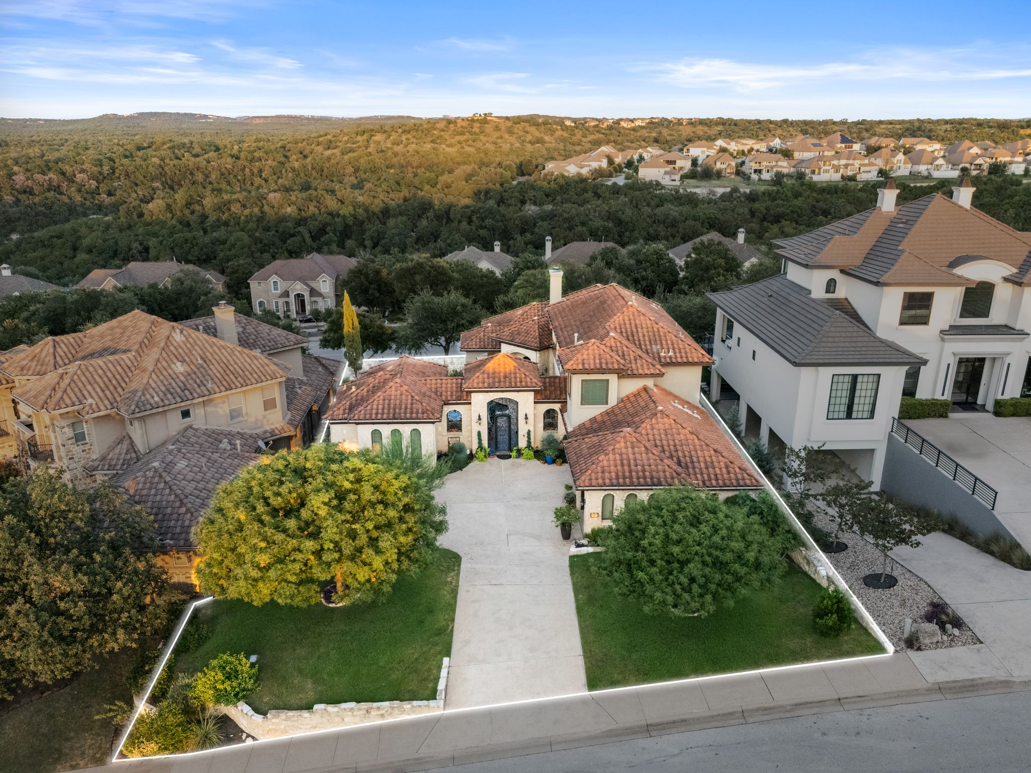 1901 Sea Eagle View Austin, TX 78738 - Photo 7 of 39 Aerial perspective of home and long distance hill country views