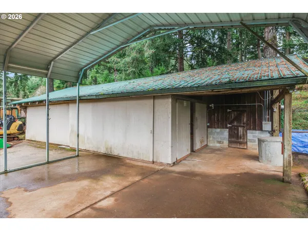 a view of a backyard