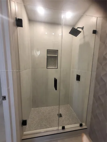 a bathroom with a shower