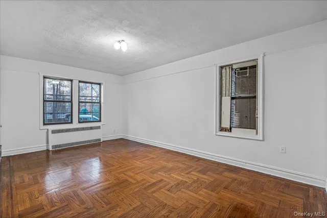 an empty room with windows