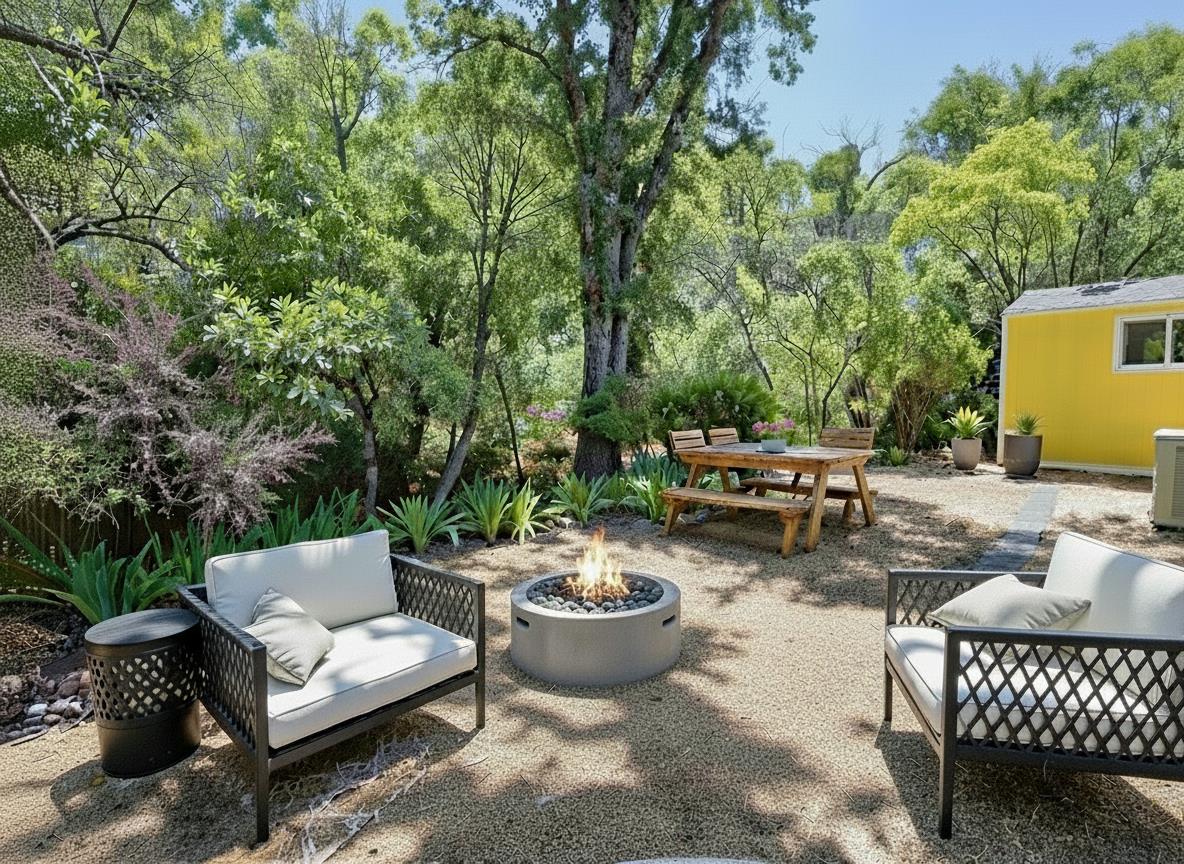 2850 Hidden Springs Circle Placerville, CA 95667 - Photo 25 of 40 a backyard of a house with fire pit and outdoor seating