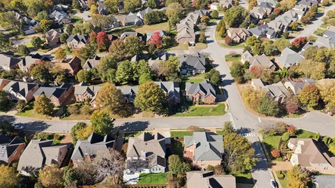 an aerial view of a city