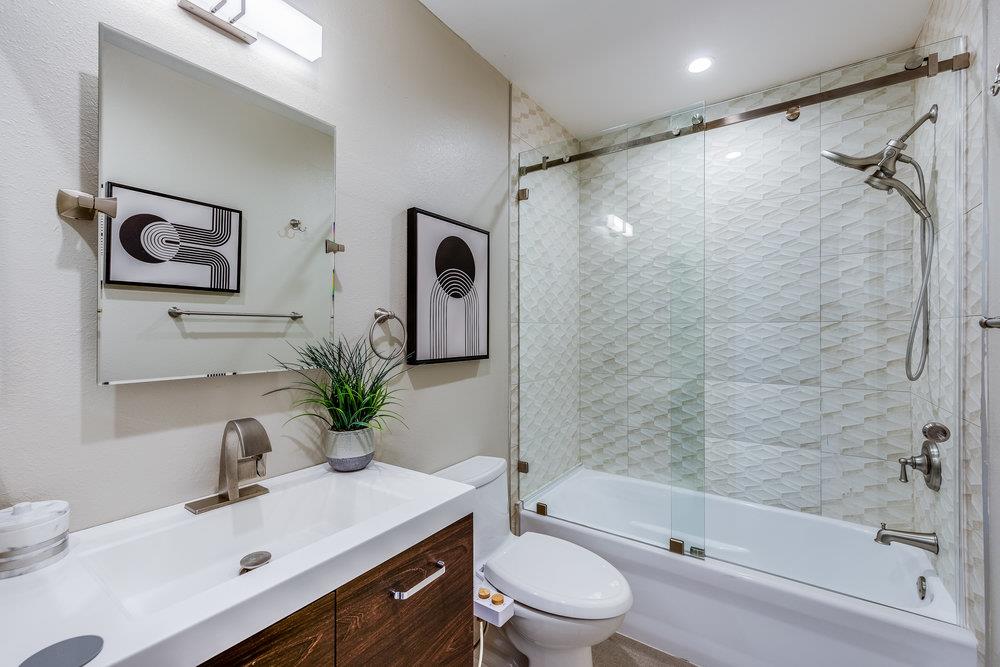 800 Rue Montagne Campbell, CA 95008 - Photo 33 of 53 a bathroom with a sink mirror toilet and bathtub