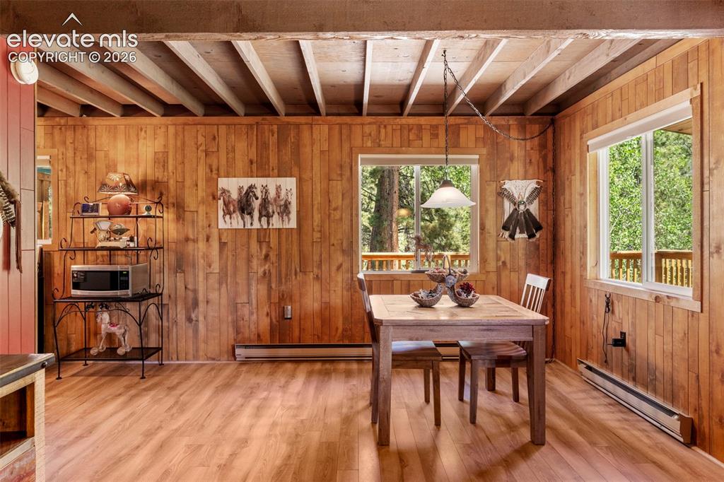 546 Pulver Road Lake George, CO 80827 - Photo 10 of 45 a dining room with furniture window wooden floor