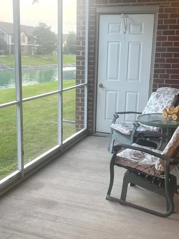 a view of a room with a window