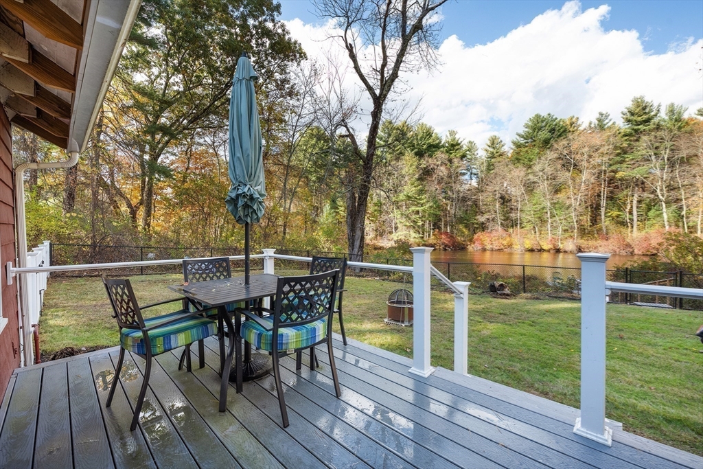 48 River Road Norfolk, MA 02056 - Photo 23 of 42 a view of a deck with table and chairs and wooden floor