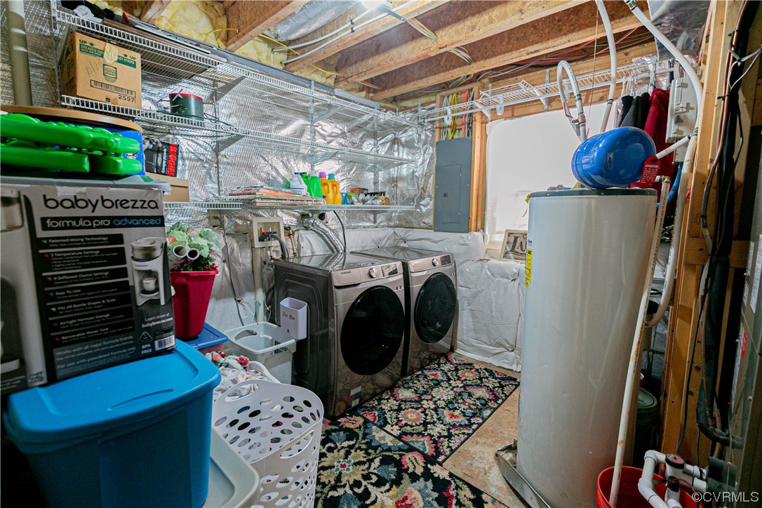 213 Cedar Ridge Drive Ruther Glen, VA 22546 - Photo 33 of 50 Washroom featuring washer and clothes dryer, gas w