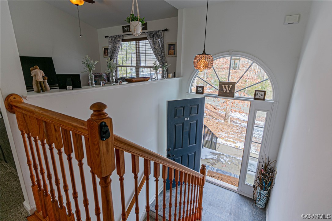 213 Cedar Ridge Drive Ruther Glen, VA 22546 - Photo 5 of 50 a view of entryway and hall with wooden floor