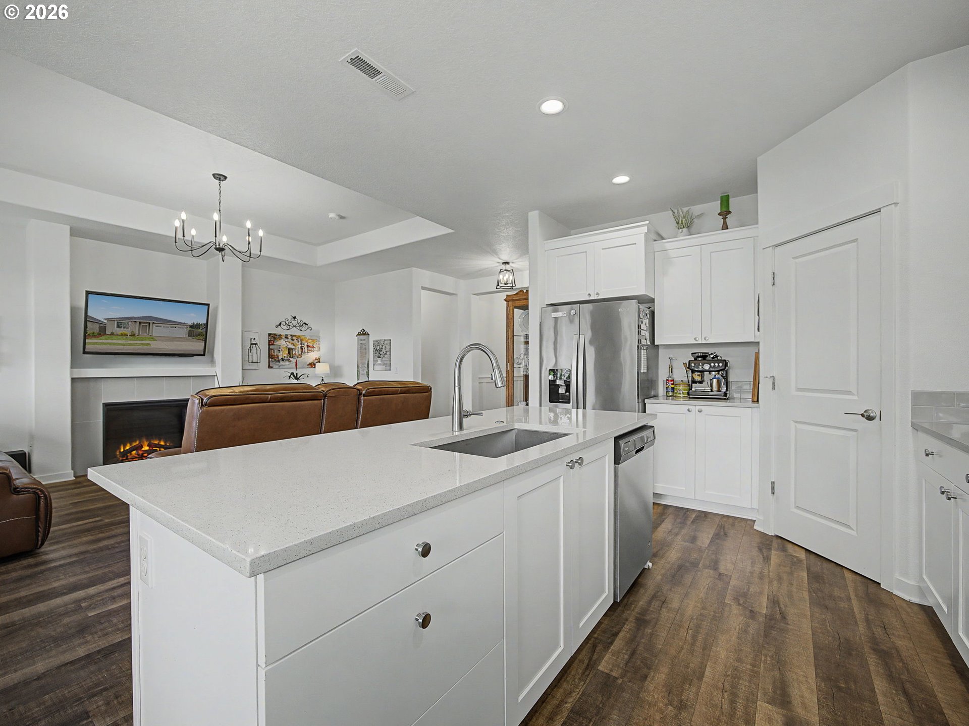 245 Northeast Hill Way Estacada, OR 97023 - Photo 15 of 45 a kitchen with a refrigerator sink and cabinets