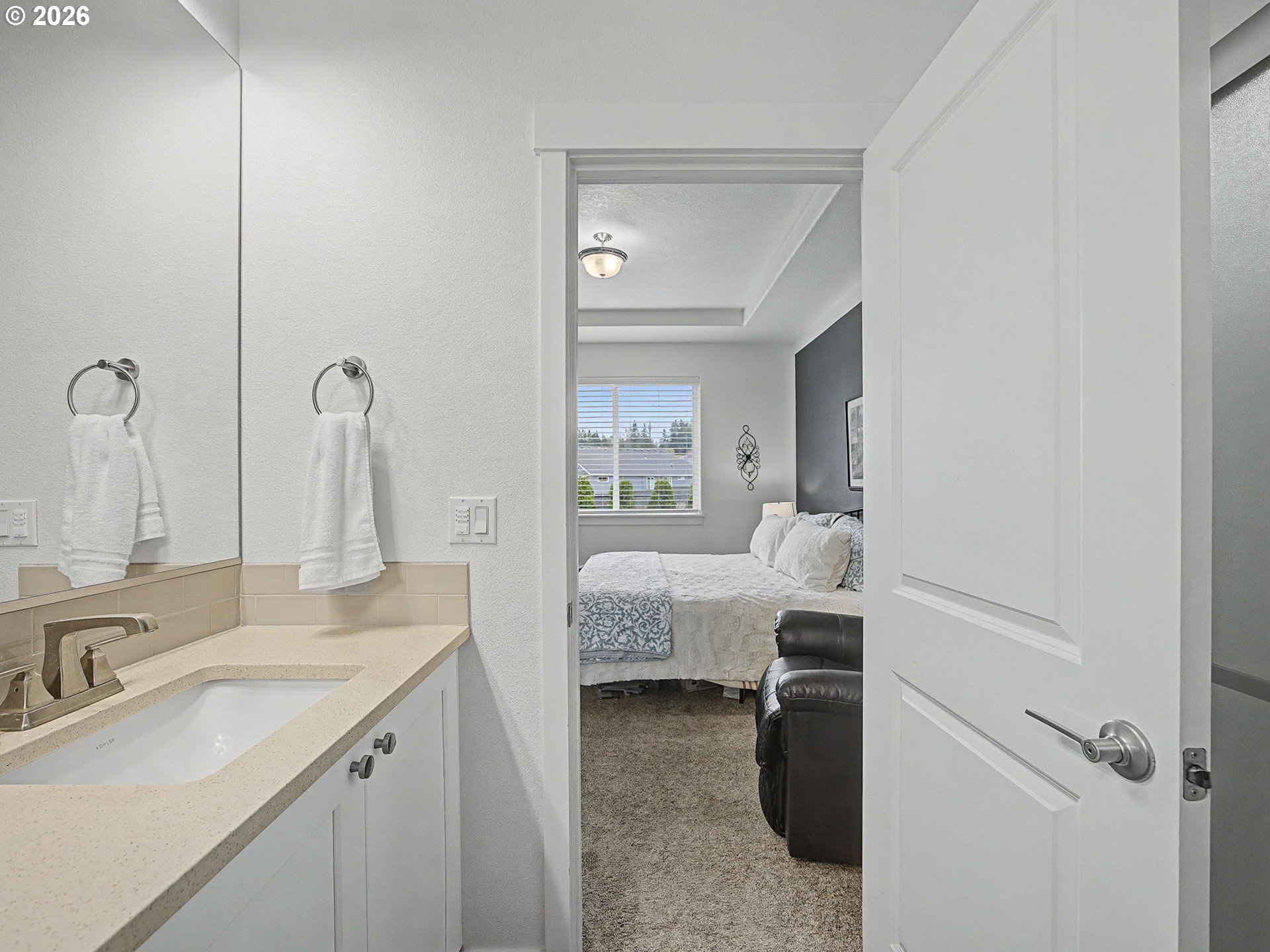 245 Northeast Hill Way Estacada, OR 97023 - Photo 29 of 45 a en suite bathroom with a sink and a mirror