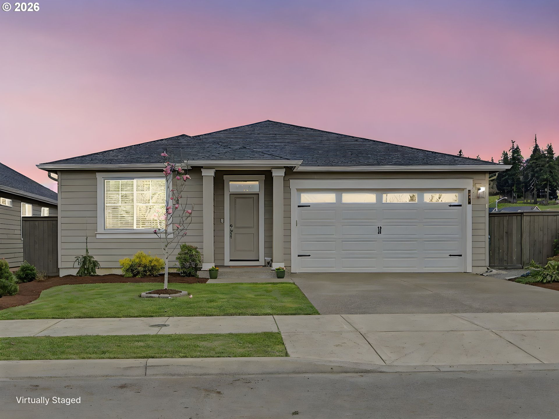 245 Northeast Hill Way Estacada, OR 97023 - Photo 43 of 45 a front view of a house with a yard and garage