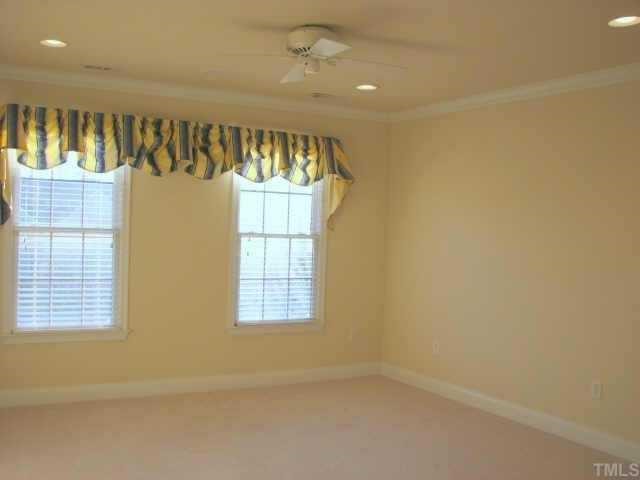 9012 Winged Thistle Court Raleigh, NC 27617 - Photo 10 of 12 This secondary bedroom is 15.10x13.3! It has direct acces to a full bath. Additional features include recessed lighting, ceiling fan, and is wired for sound.