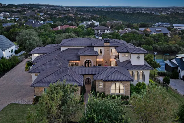 an aerial view of multiple houses