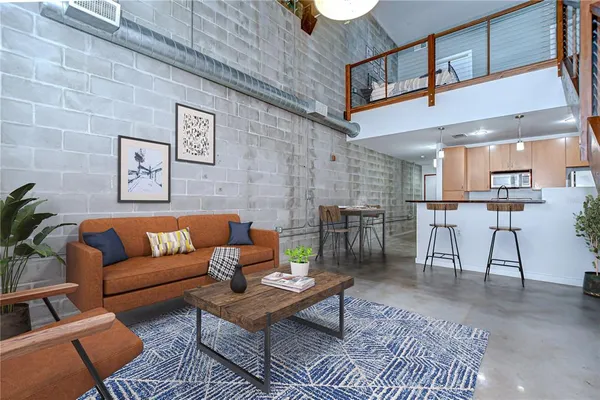 a view of entryway and workspace