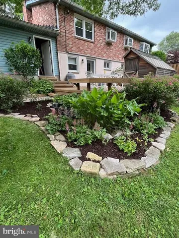 a view of a backyard with plants