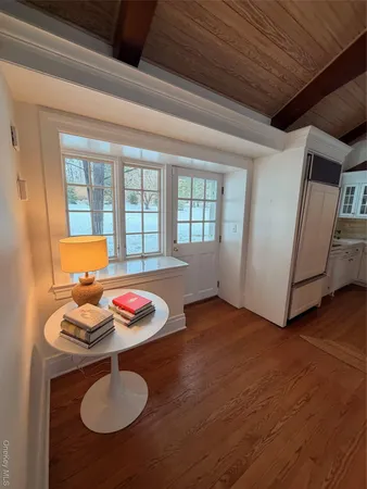 a table and chairs in a room