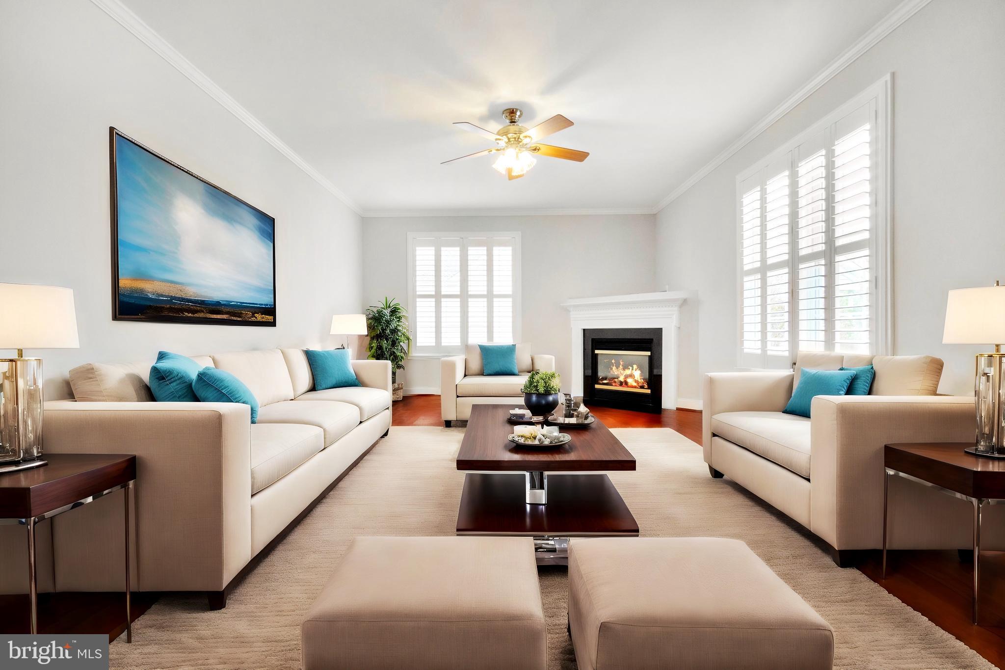 13428 Fieldstone Way Gainesville, VA 20155 - Photo 12 of 46 a living room with furniture a fireplace and a flat screen tv