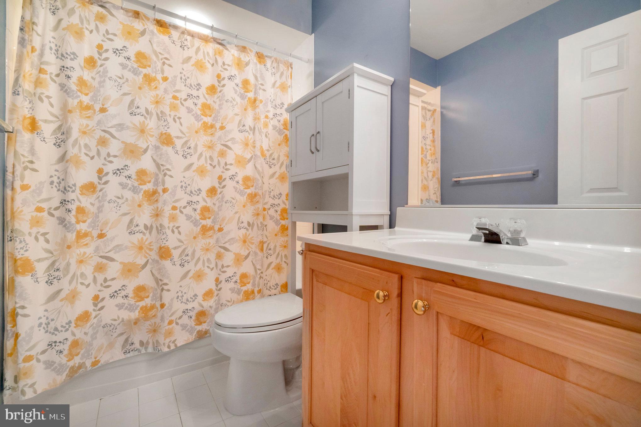 13428 Fieldstone Way Gainesville, VA 20155 - Photo 38 of 46 a bathroom with a sink a toilet and shower curtain